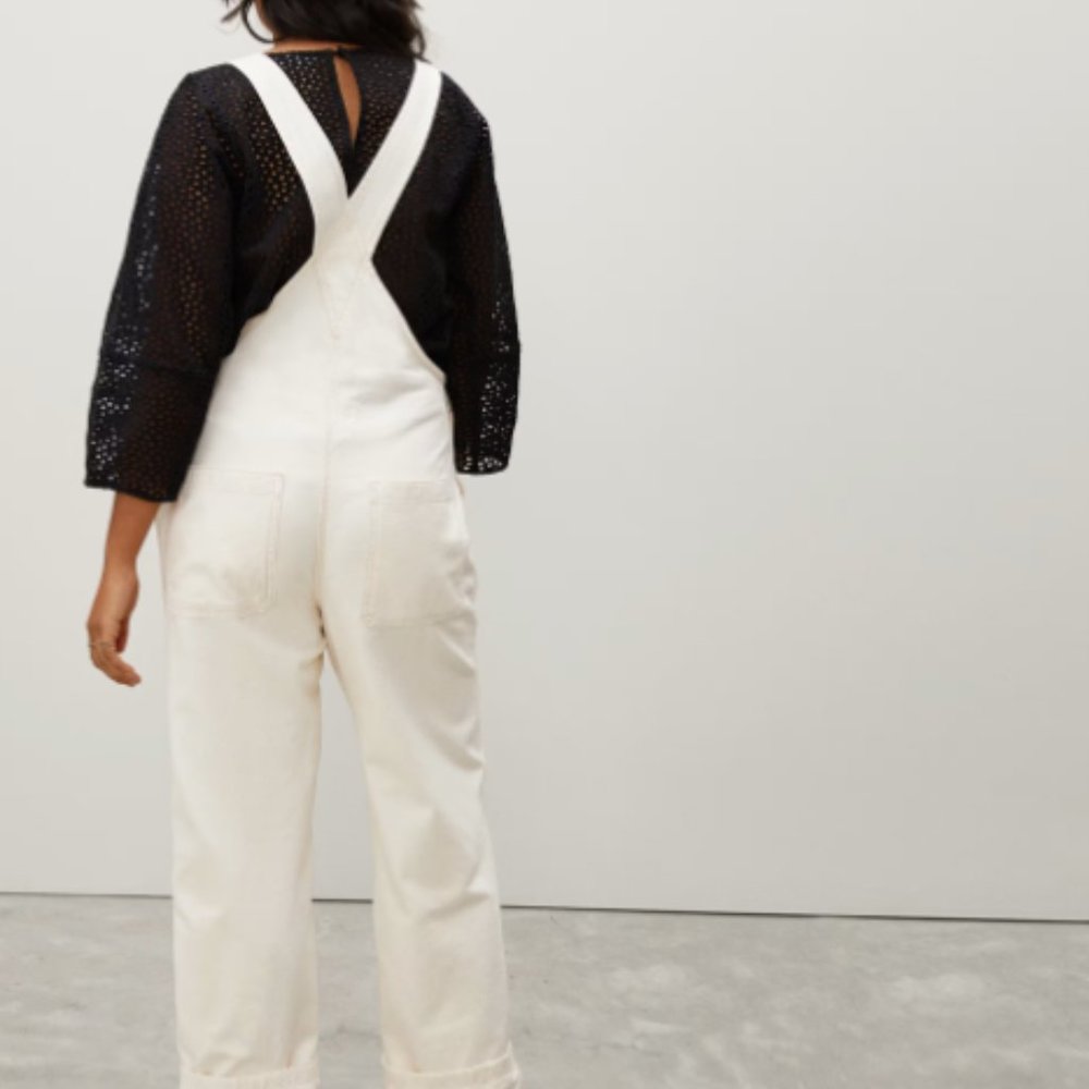 NWT Everlane - The Canvas Overalls Size 14 Cream/White